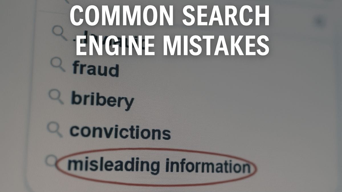 Examples of common search engine mistakes and misleading keyword associations