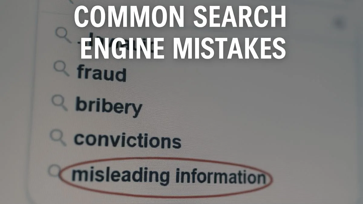 Examples of common search engine mistakes and misleading keyword associations