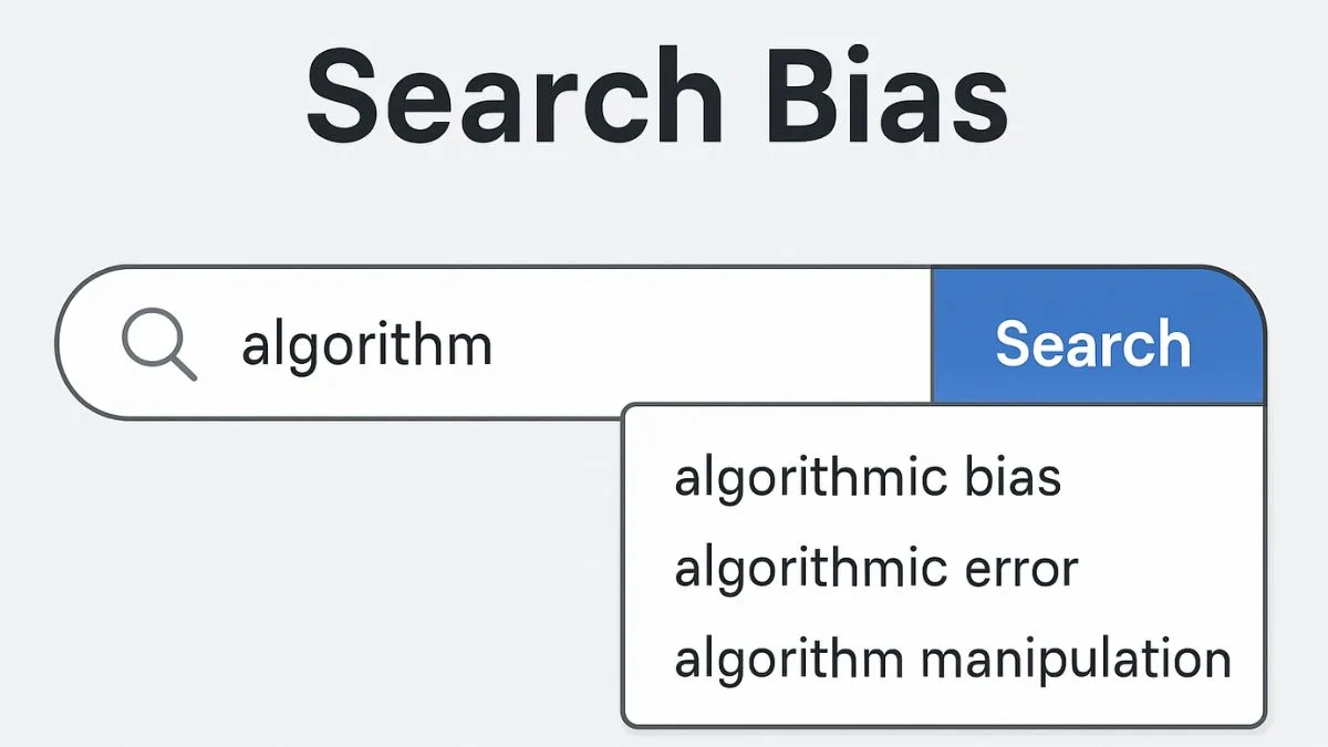 Visual representation of distorted Google results related to sensitive search terms